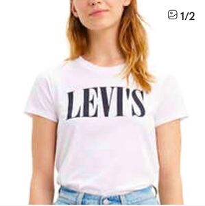 LEVI’S WHITE TEE WOMEN'S SIZE XXL FITS LIKE XL  NWT